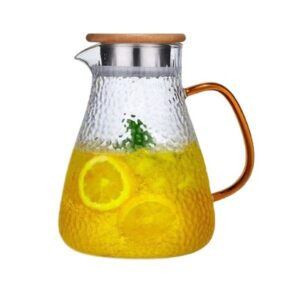 JARRA DE VIDRO COM TAMPA DE BAMBU 1800ML