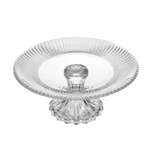 Prato para Bolo com Pé de Cristal Renaissance 25cm x 12cm - Lyor