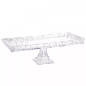 Travessa de Cristal com Pé Dragon 34cm x 15cm x 10,5cm - Lyor