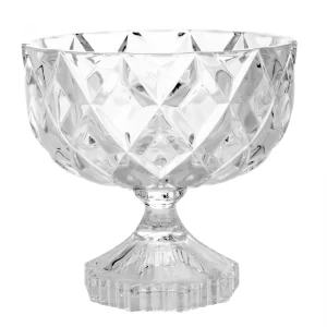 Centro de Mesa de Cristal com Pé Deli Diamond 18cm x 18cm - Lyor